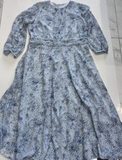Hobbs London Blue Print Midi