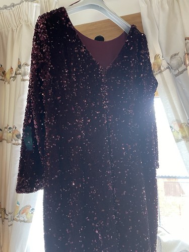 Hobbs sequin burgundy dress - burgundy,