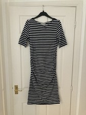 Hobbs Dress Navy and White